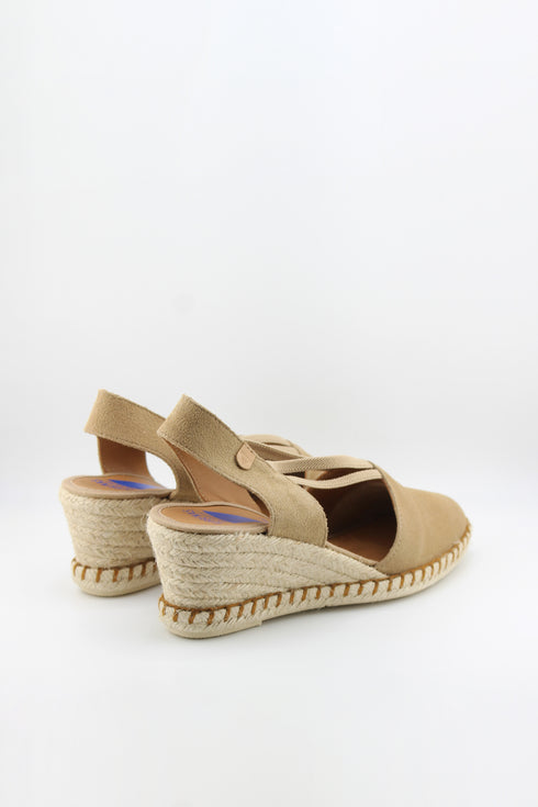 Verbenas Suede Espadrille Wedge Slingback Sandals